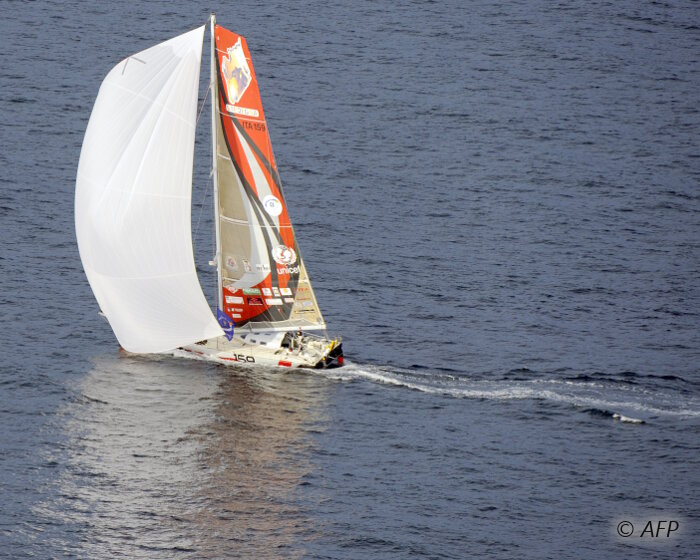 A 2 000 milles de l'arrivée en Guadeloupe, Andrea Mura sur Vento di Sardegna A 2 000 milles de l'arrivée en Guadeloupe, Andrea Mura sur Vento di Sardegna